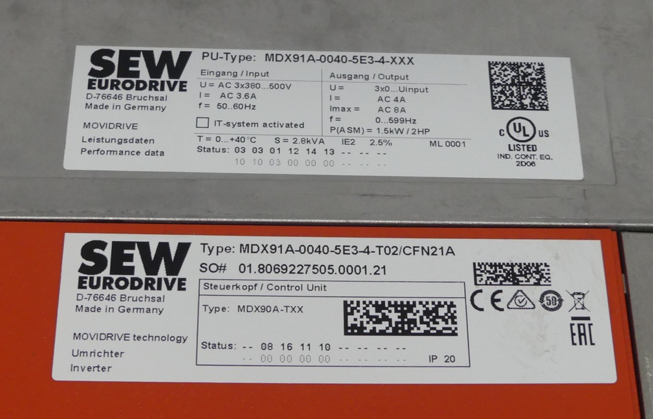 SEW MDX91A-0040-5E3-4-T02/CFN21A