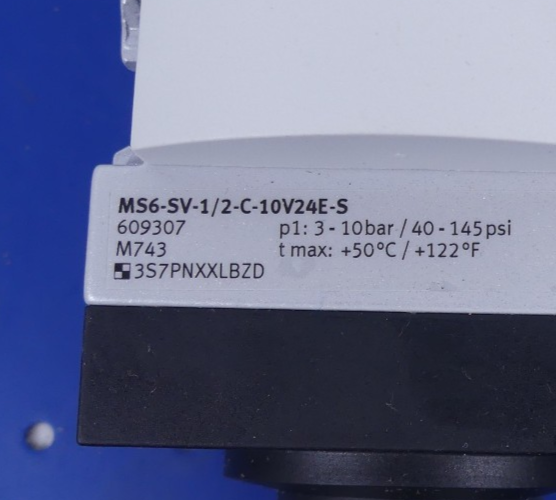 FESTO MS6-SV-1/2-C-10V24E-S 609307 + MSC-3/2-24VDC-M12 8041126