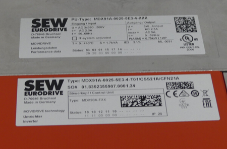 SEW MDX91A-0025-5E3-4-T01/CSS21A/CFN21A / MDX90A-TXX