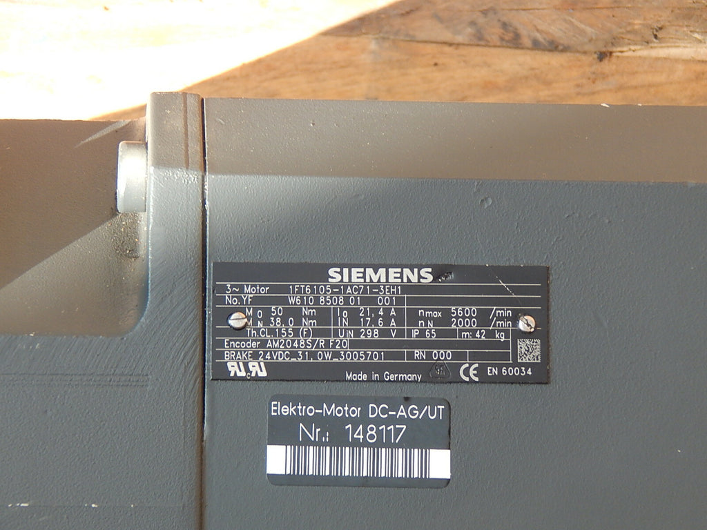  Siemens 1FT6105-1AC71-3EH1 3~Servomotor  used