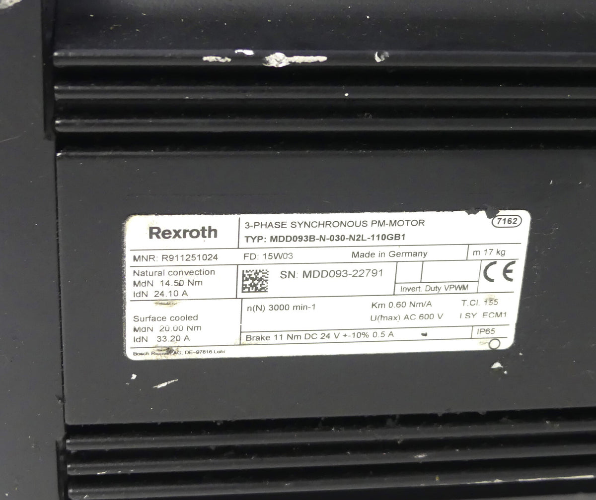Rexroth MDD093B-N-030-N2L-110GB1