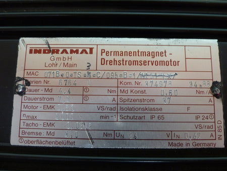Indramat Permanentmagnetmotor MAC071B-0-TS-3-C/095-B-1 used