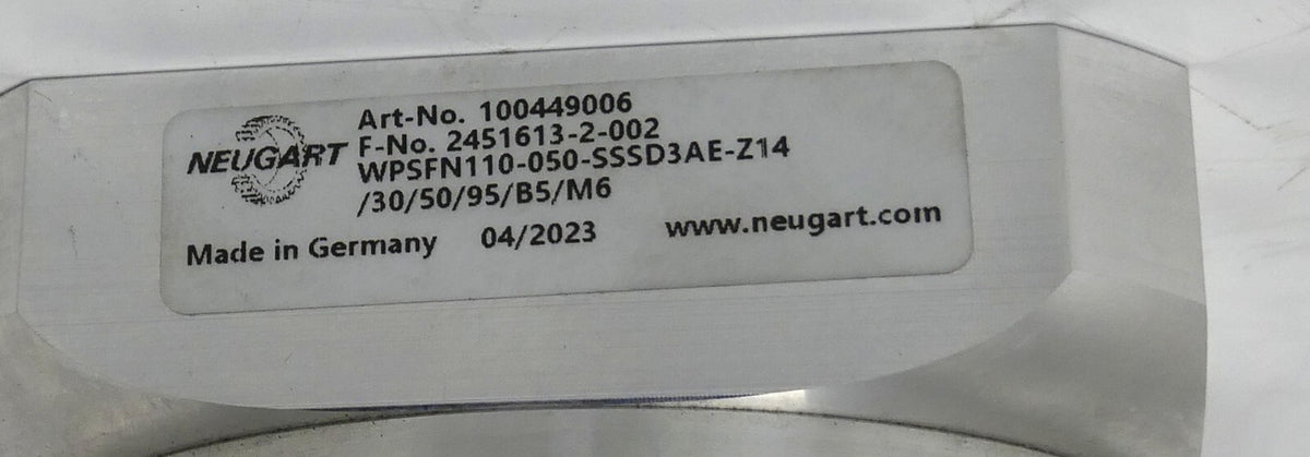 NEUGART WPSFN110-050-SSSD3AE-Z14/30/50/95/B5/M6