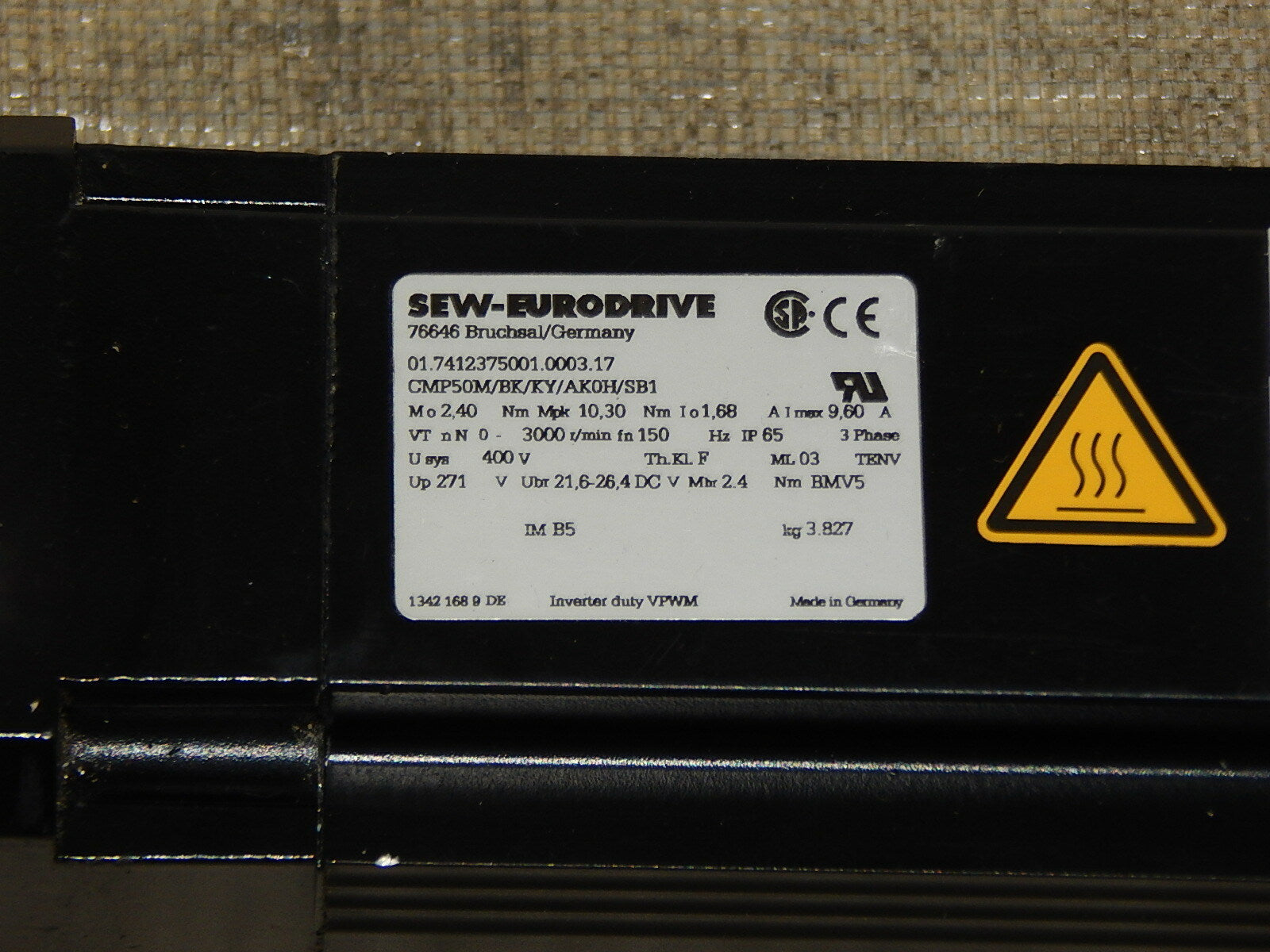  SEW-EURODRIVE PSC221 CMP50M/BK/KY/AK0H/SB1 SERVOMOTOR 