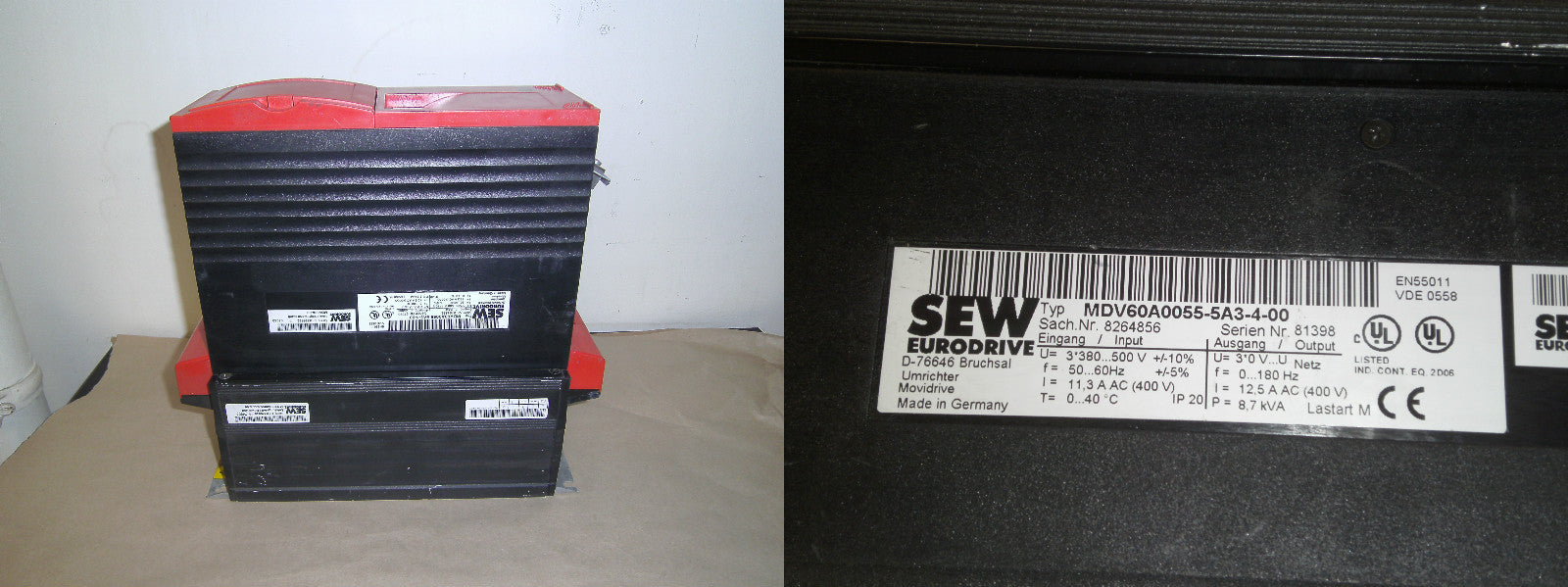 SEW  Frequenzumrichter Eurodrive MDV60A0055-5A3-4-00 8,7KVA Neuwertig