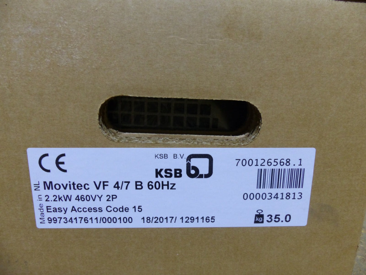  KSB Movitec VF 4/7 B 60HZ 2.2KW  460VY 2P Hochdruck Pumpe 