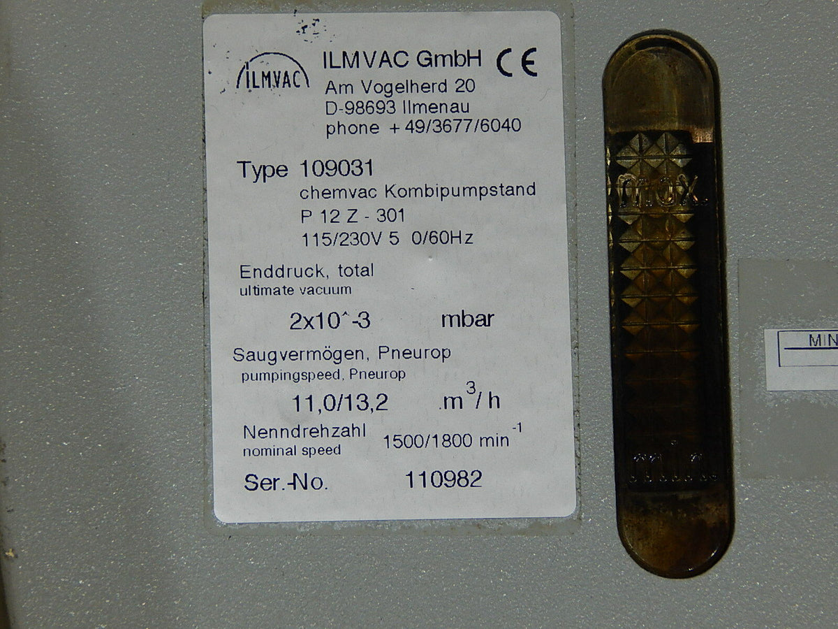 ILMVAC Chemie Chemvac Kombipumpstand Typ.109031 P 12 Z-301 Used