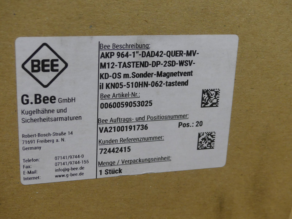 BEE  AKP 964-1"-DAD42-QUER-MV-M12-TASTEND-DP-2SD-WSV-KD-0S / 0060059053025