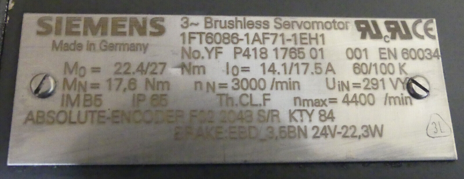 Siemens 1FT6086-1AF71-1EH1 used s.Bilder