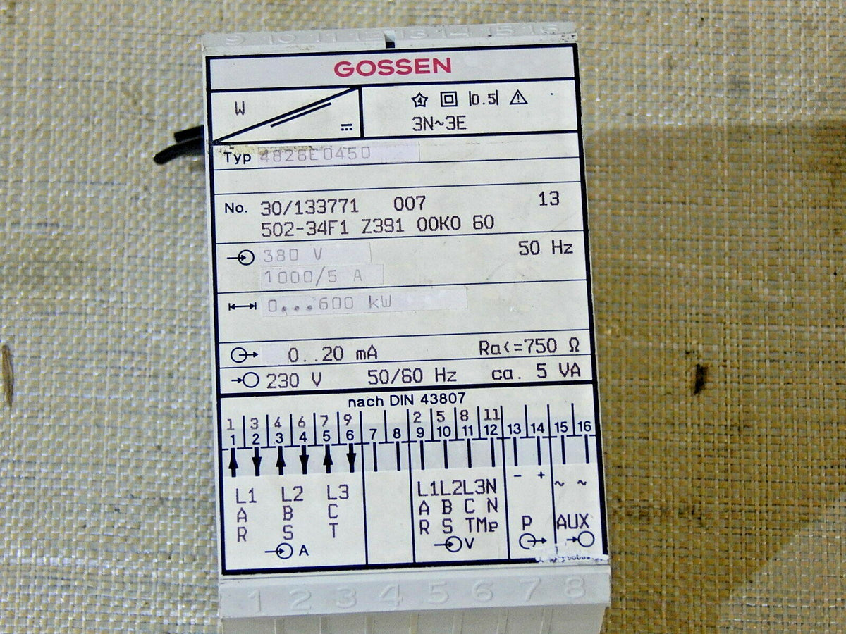  Gossen 4828E 0450 // 502-34F1 G391 00K0 60 used
