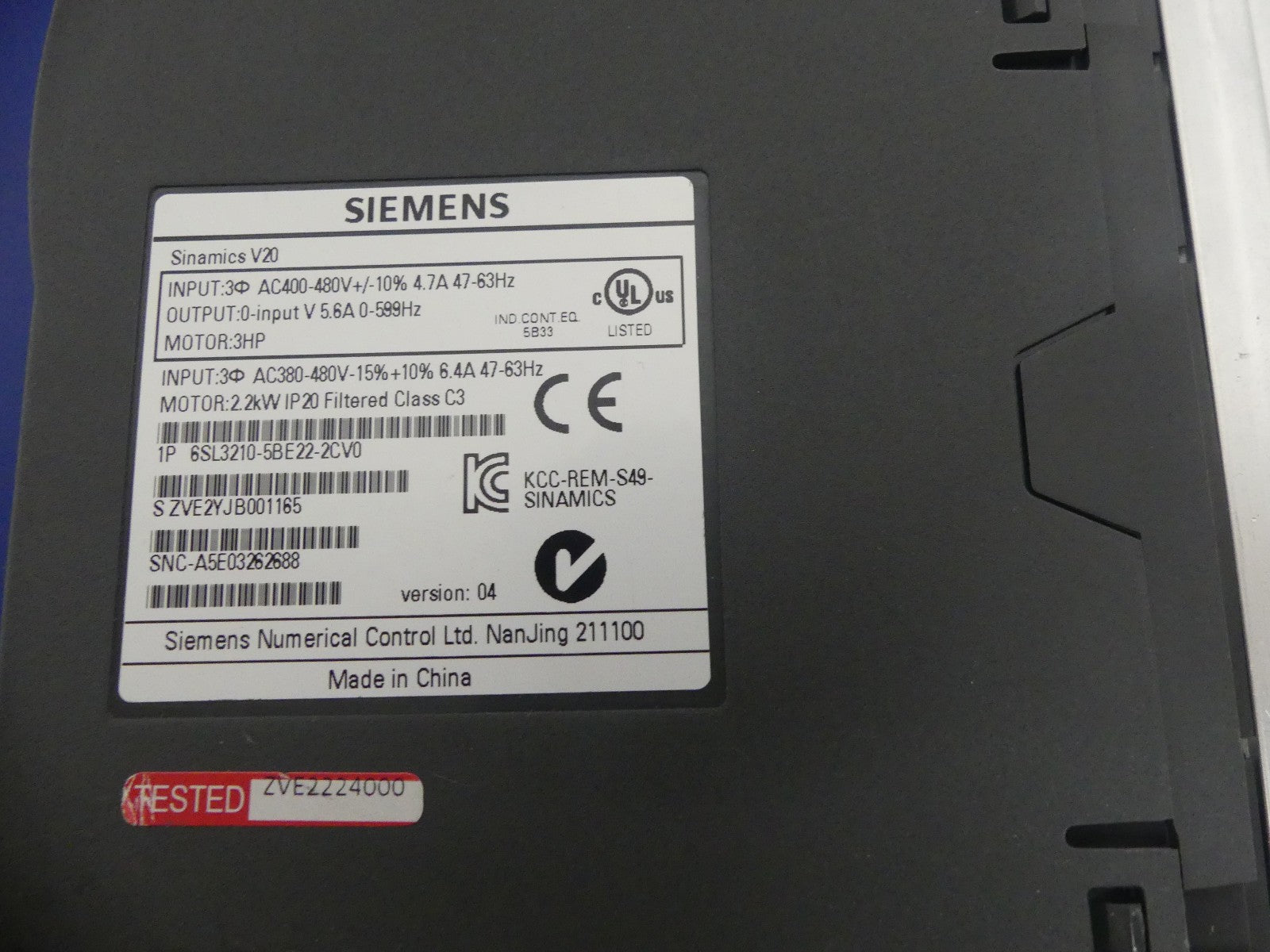 Siemens 6SL3210-5BE22-2CV0