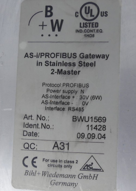 Bihl + Wiedemann AS-i Profibus RS232, BWU1569