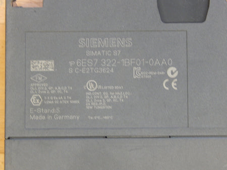 SIEMENS SIMATIC S7   6ES7 322-1BF01-0AA0 E Stand: 5 -used