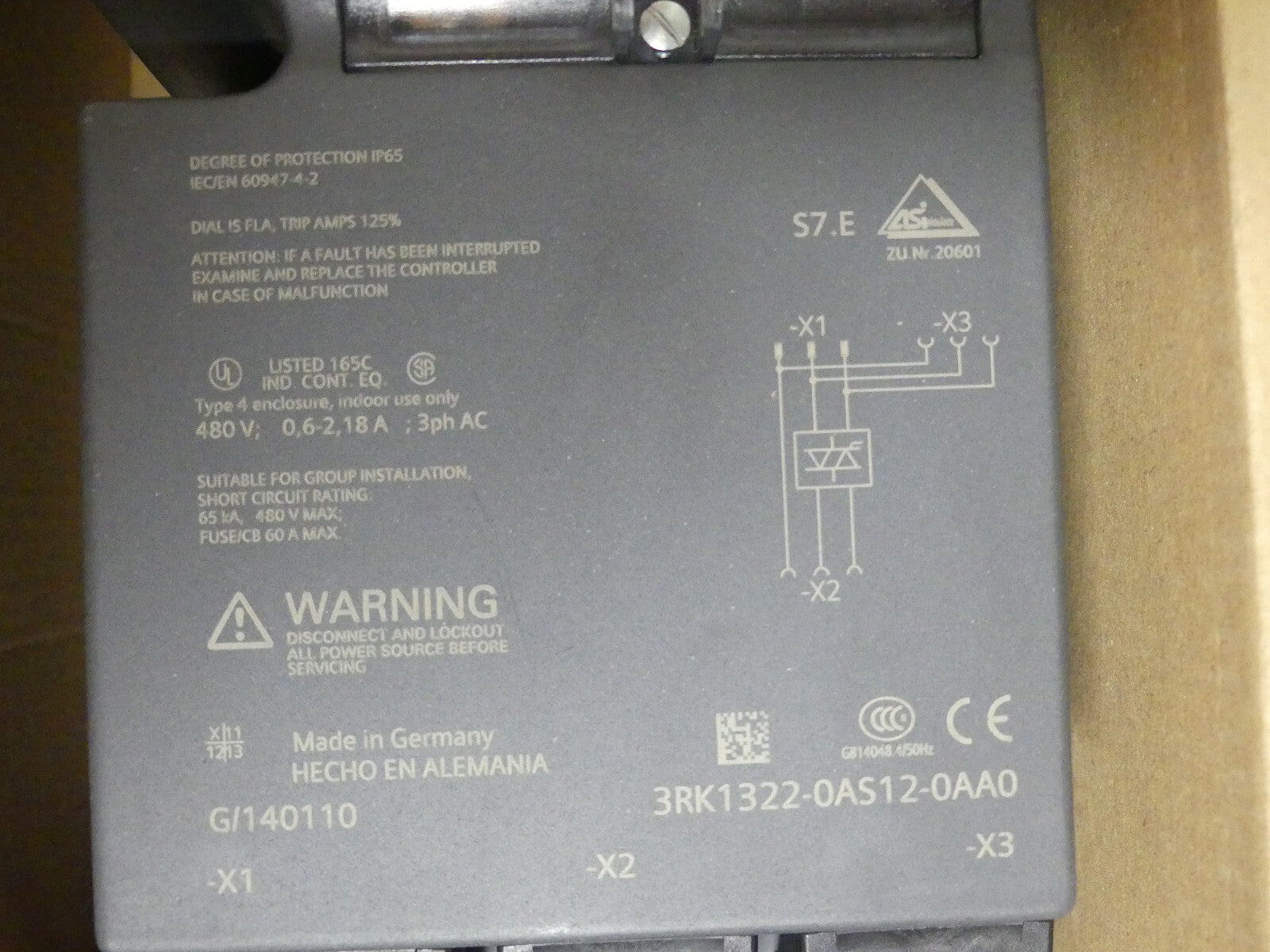 Siemens 3RK1322-0AS12-0AA0 Kompaktstarter Starter   3RK13220AS120AA0