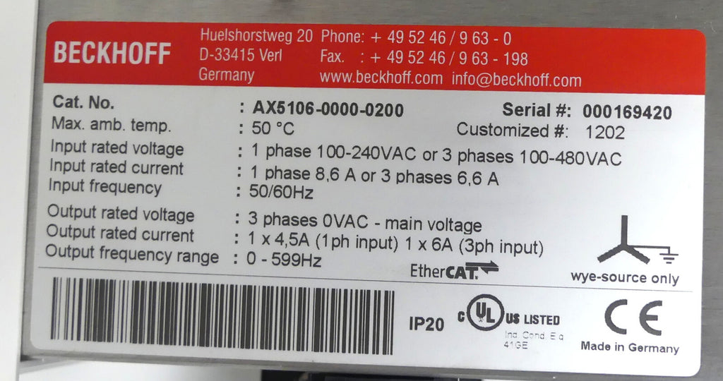 Beckhoff AX5106-0000-0200