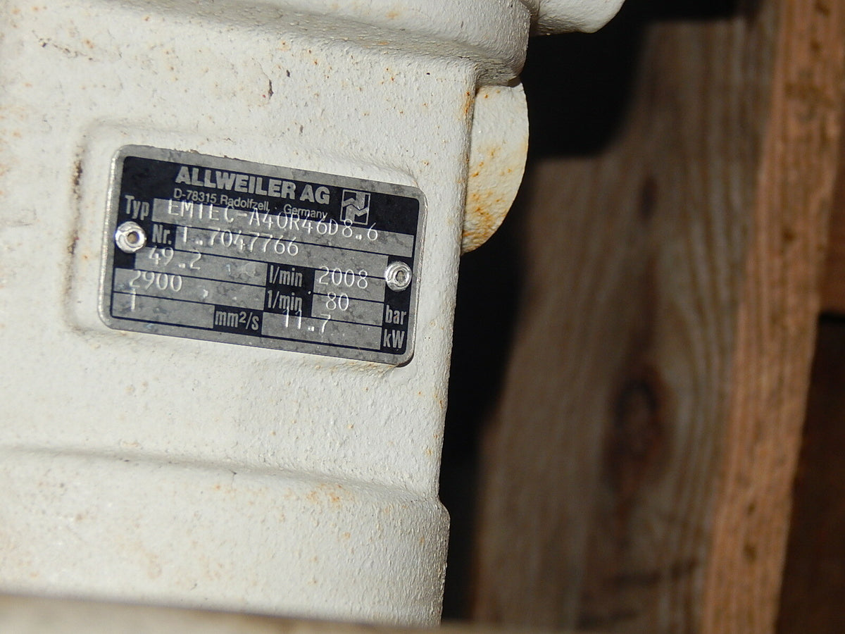 ALLWEILER AG EMTEC-A40 R46D8.6 mit 11.7 KW Motor  80 bar