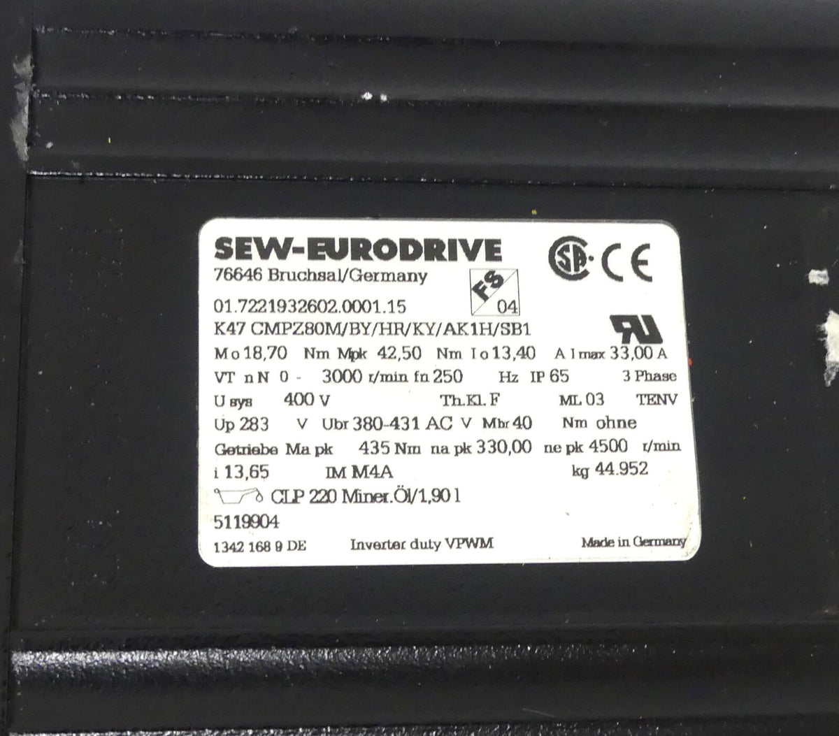 SEW K47 CMPZ80M/BY/HR/KY/AK1H/SB1
