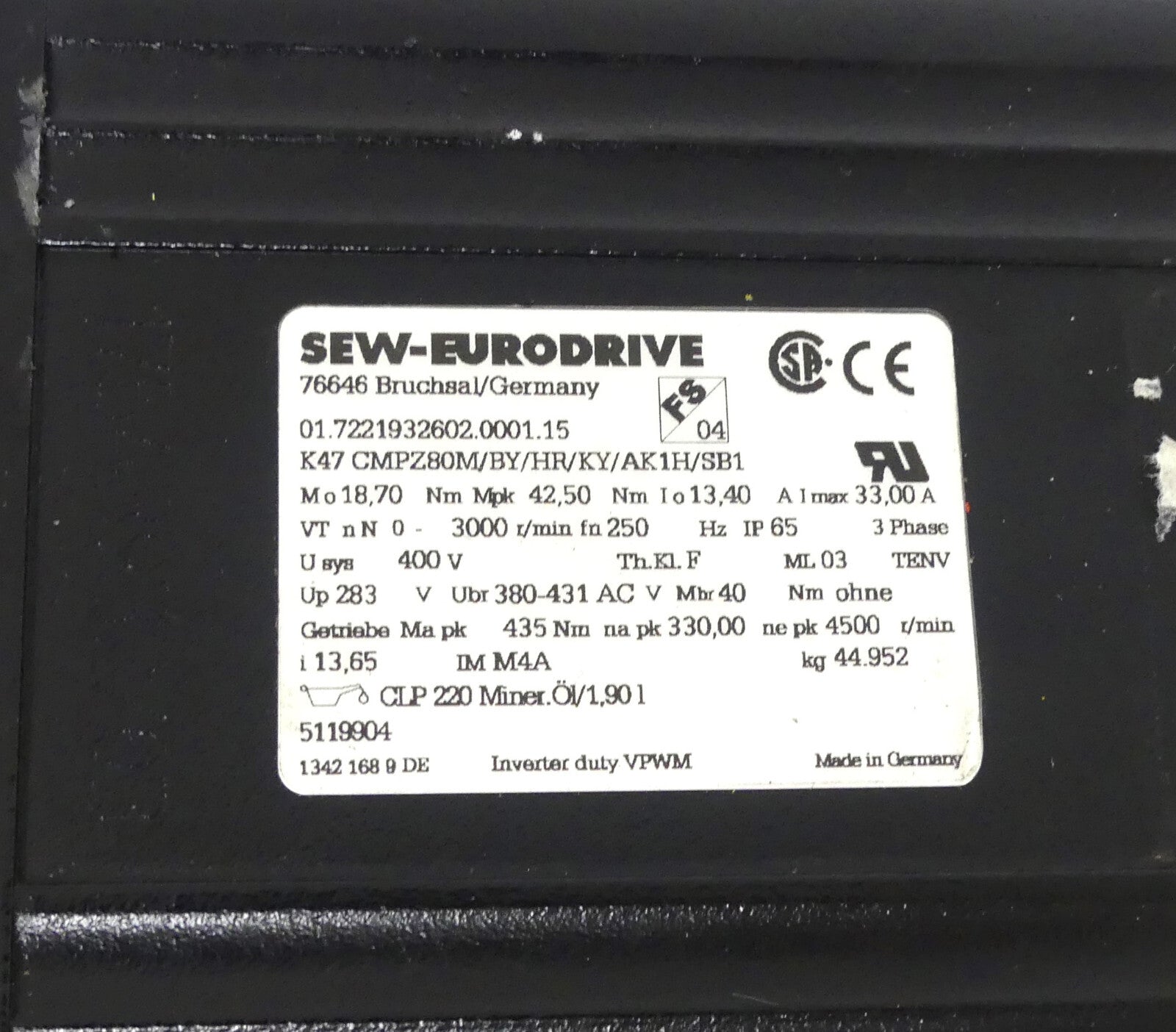SEW K47 CMPZ80M/BY/HR/KY/AK1H/SB1