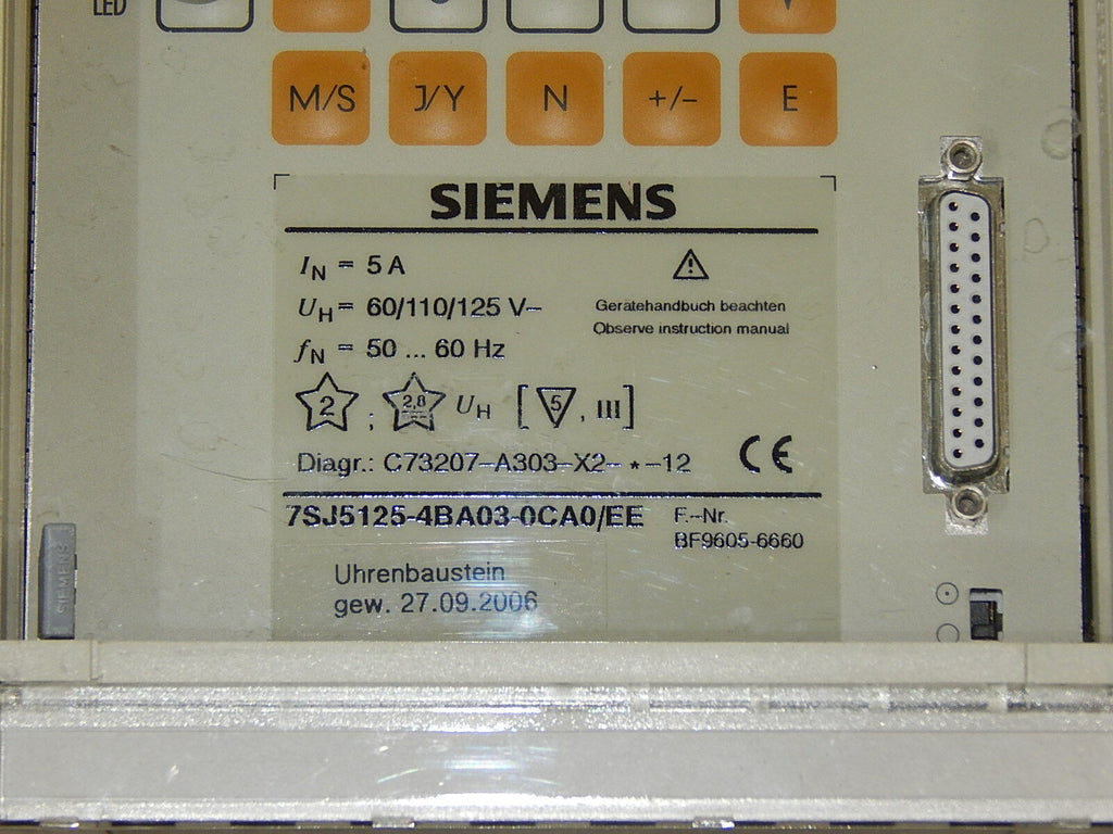 Siemens 7SJ5125-4BA03-0CA0/EE Überstromzeitschutz  