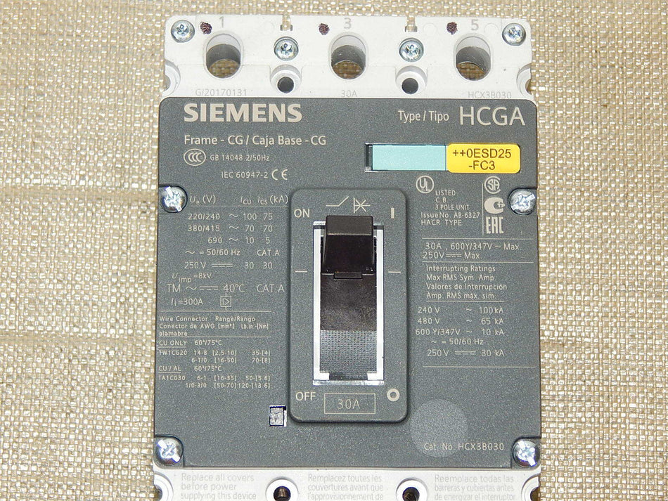 Siemens Leistungsschalter Type HCGA  3VL1103-2KM30-0AA0 Top Zustand
