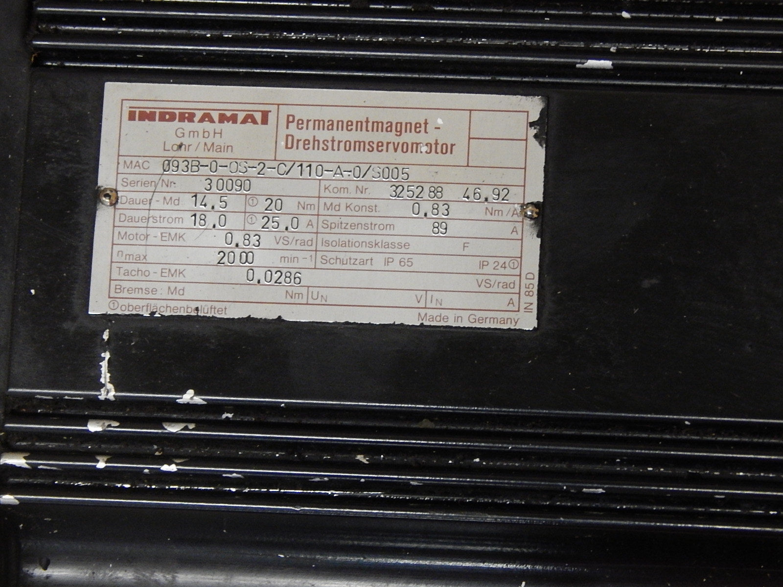 INDRAMAT MAC093B-0-0S-2-C/110-A-0/S005  Used
