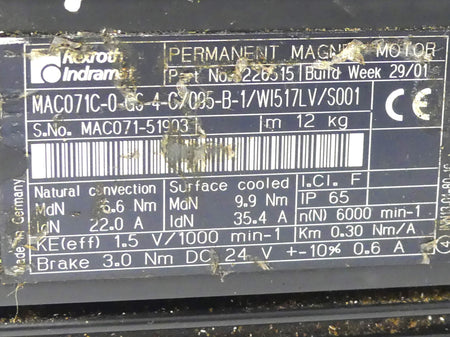 Rexroth/INDRAMAT  MAC071C-0-GS-4-C/095-B-1/WI517LV/S001