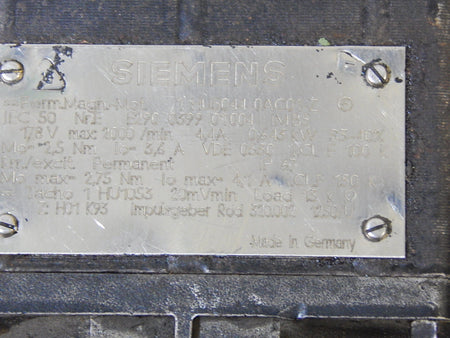 SIEMENS 1HU5044-0AC01-Z DC Servo Motor Used