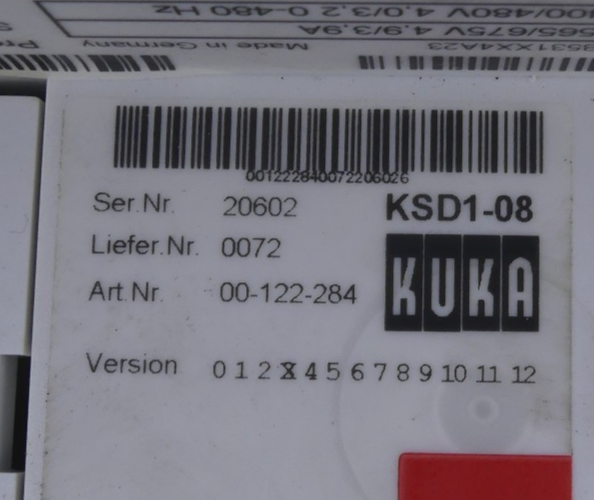 KUKA E93DA222I4B531 KSD1-08 deffekt