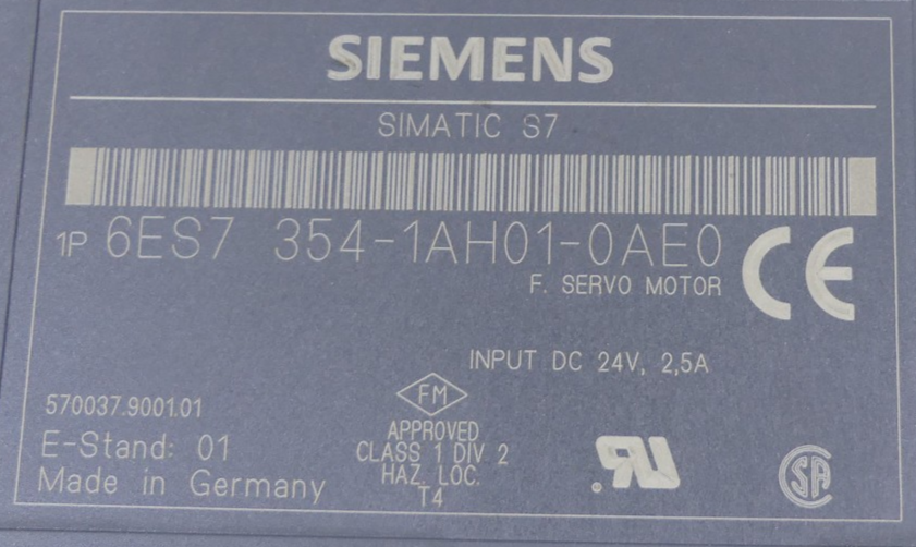 Siemens Simatic S7  6ES7 354-1AH01-0AE0  6ES7354-1AH01-0AE0