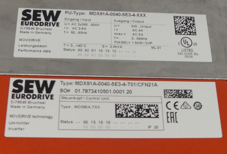 SEW MDX91A-0040-5E3-4-T01/CFN21A