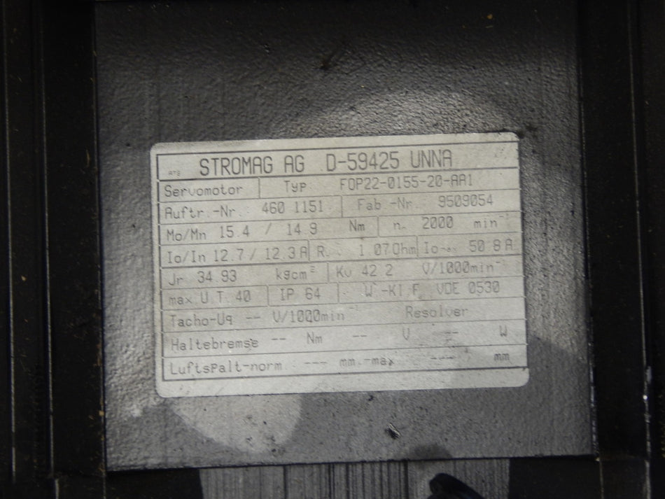 STROMAG  F0P22-0155-20-AA1  SERVOMOTOR