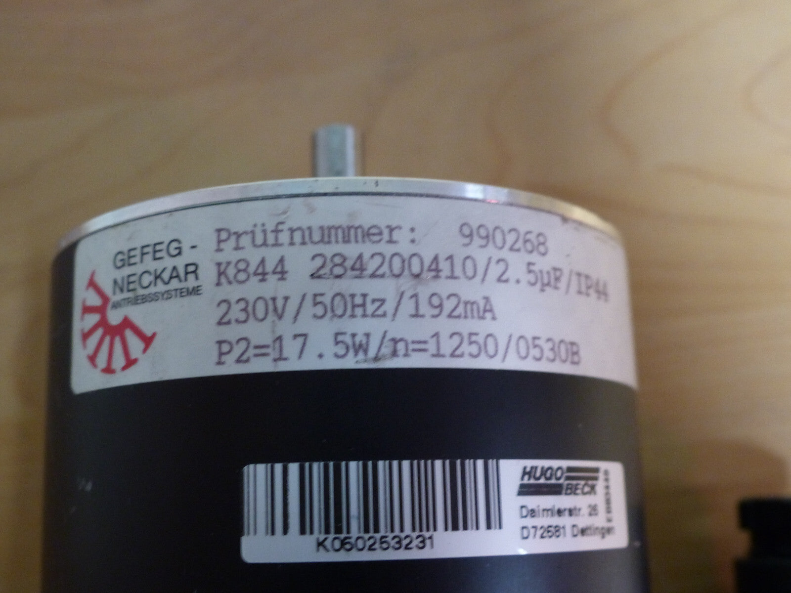 GEFEG-NECKER Motor k844 284200410/2.5uf/1p44