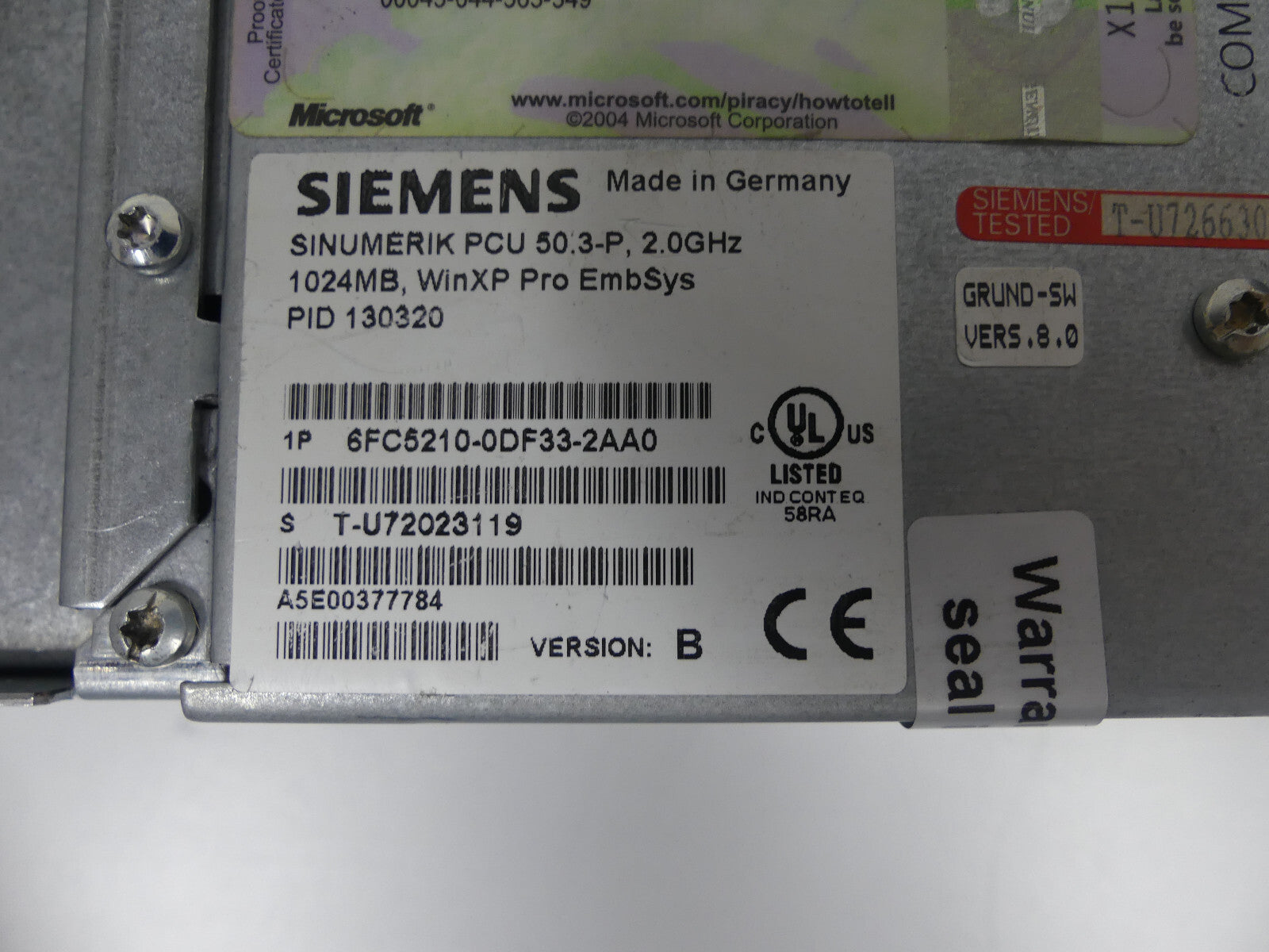 Siemens 6FC5210-0DF33-2AA0