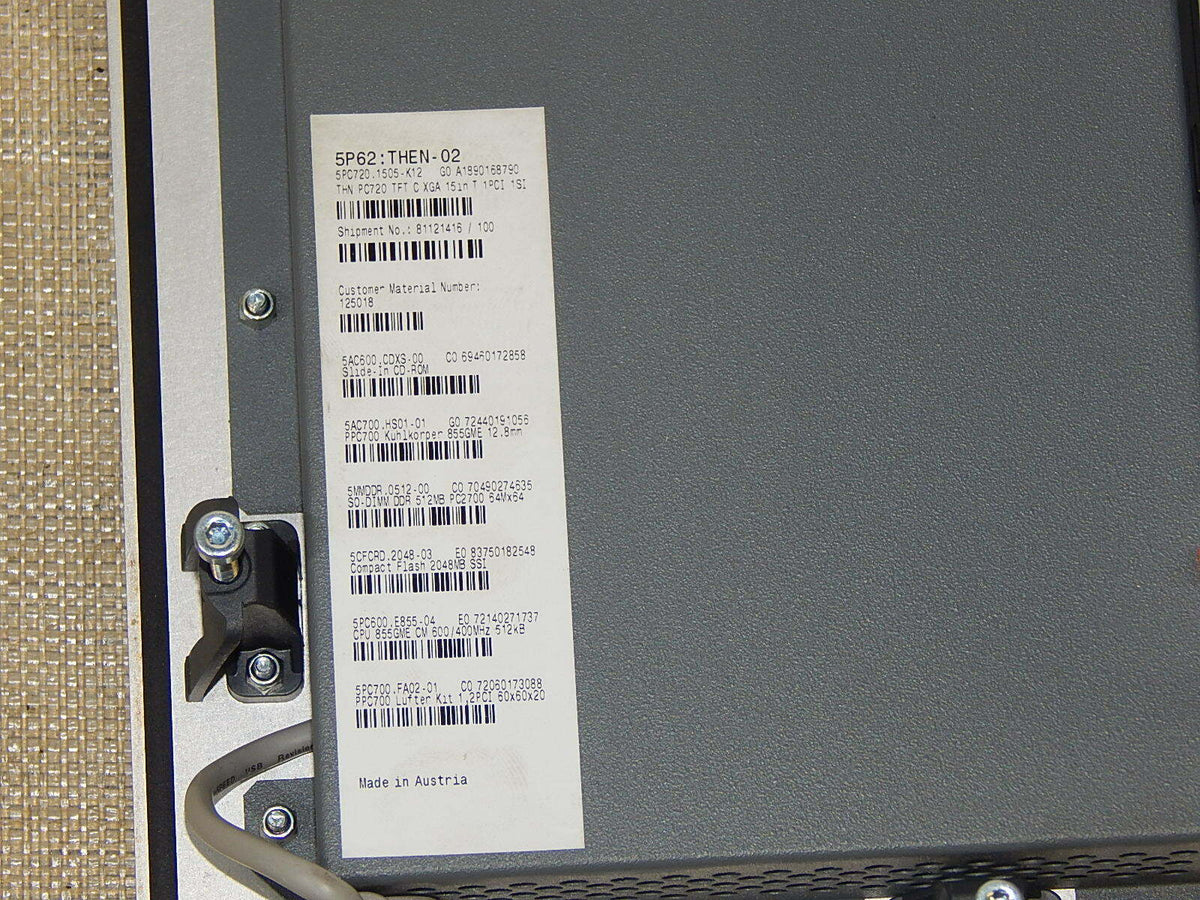 Then  B&R 5P62: Then-02 Typ: 5PC720.1505-K12 / A1890168790 Panel PC Ungeprüft