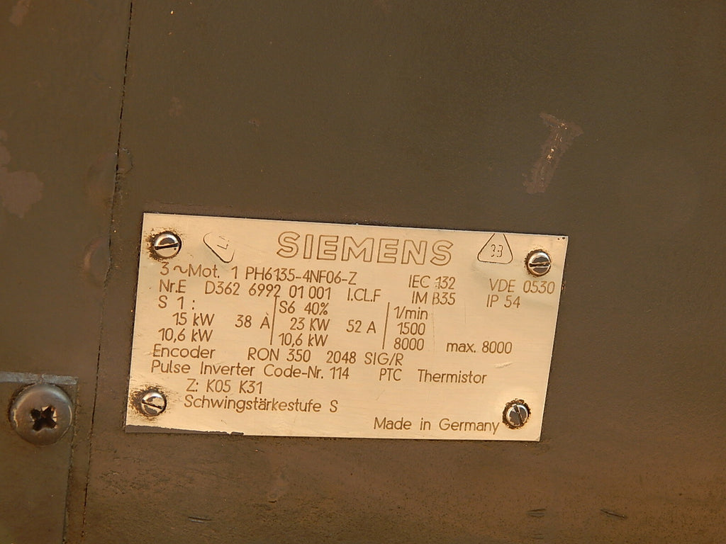  1PH6135-4NF06-Z SIEMENS SPINDLE MOTOR S.BILDER