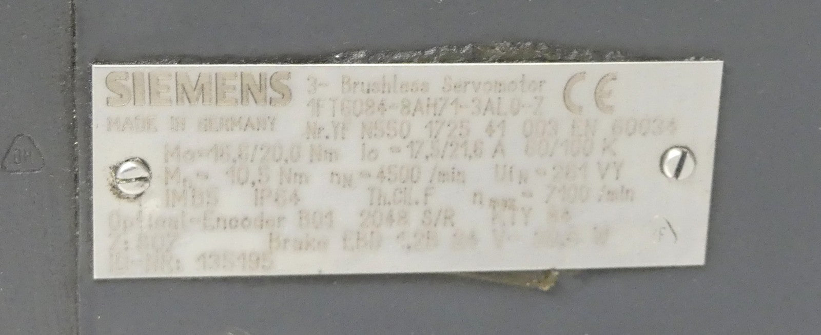 SIEMENS 1FT6084-8AH71-3AL0-Z