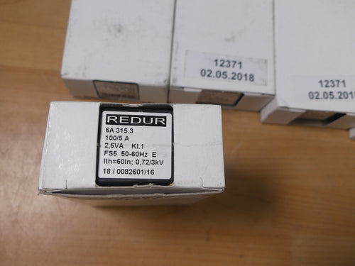 5 x Redur 6A315.3 Aufsteckstromwandler 150/5A 5VA Kl.1