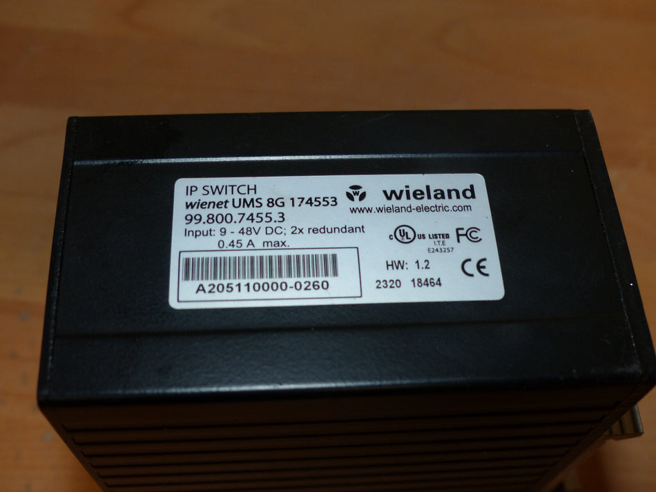 WIELAND IP SWITCH WIENET UMS 8G 174553 used