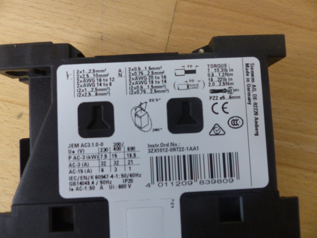 SIEMENS SIRIUS 400V 50Hz G/140703 E02