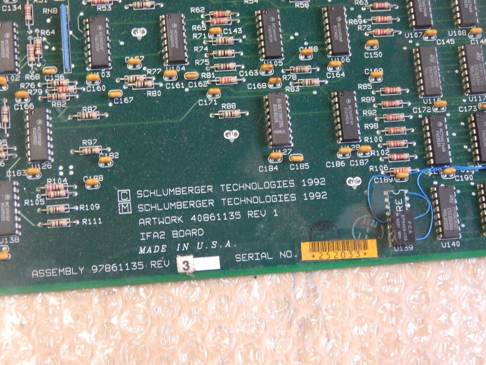 Schlumberger Technologies  1FA2 Board Assembly 97861135 REV 3, 