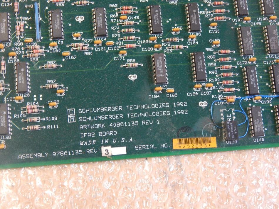 Schlumberger Technologies  1FA2 Board Assembly 97861135 REV 3, 