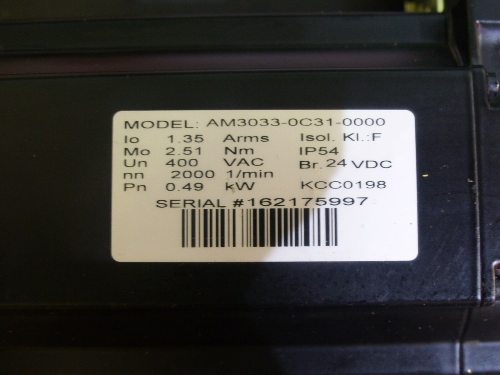 Beckhoff SERVOMOTOR AM3033-0C31-0000 
