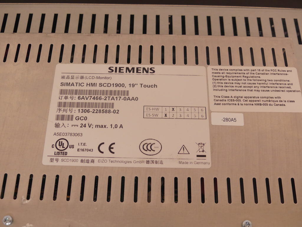 siemens simatic hmi snd1900,19 6av7466-2ta17-0aa0