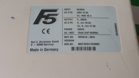 KEB 16F5A1G-364A Frequenzumrichter 15kW 2/4P 50/60Hz