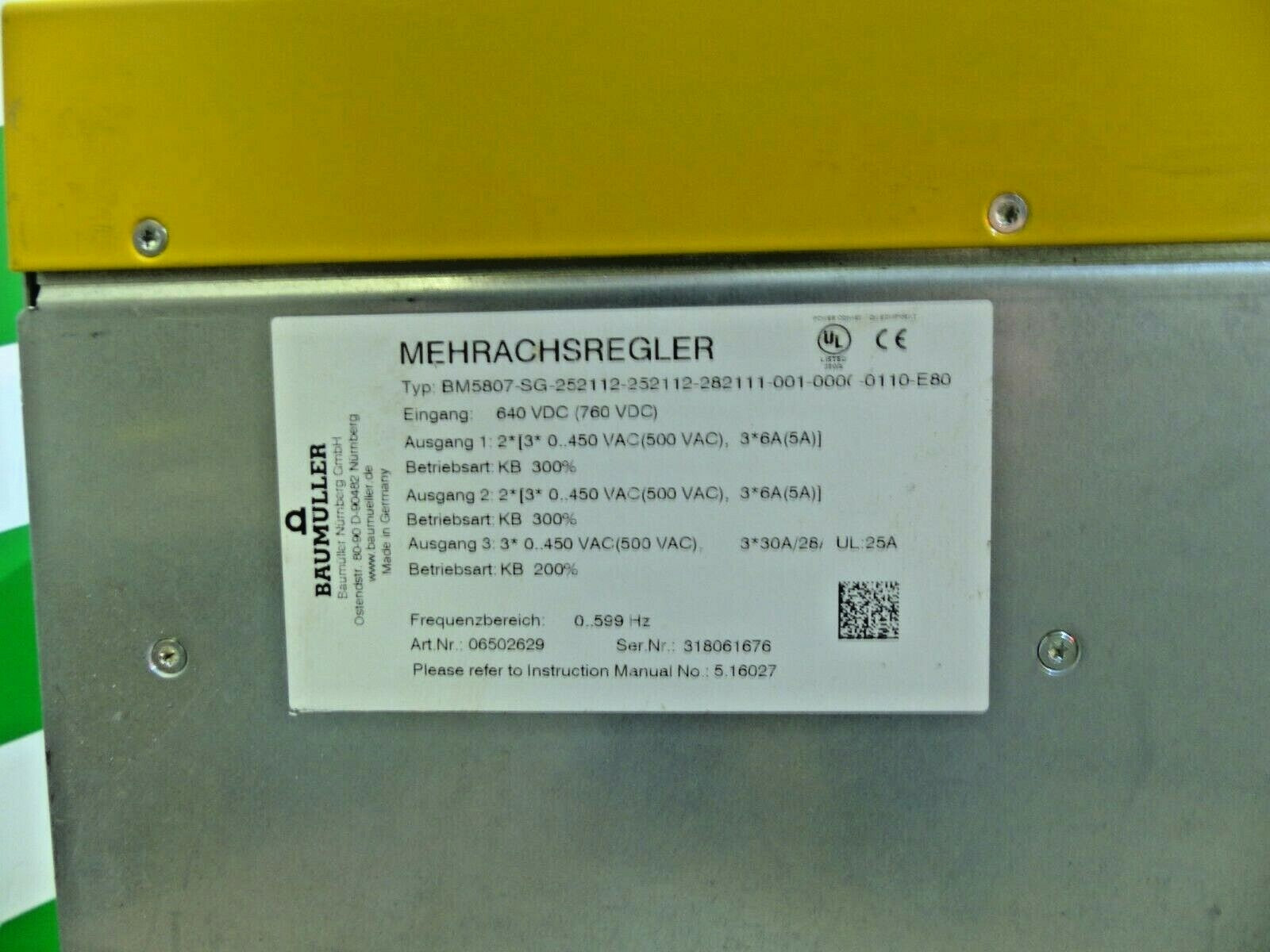 Baumüller BM5807-SG-252112-252112-282111-001-0000-0110-E80(Riss im Ecke)s.Bilder