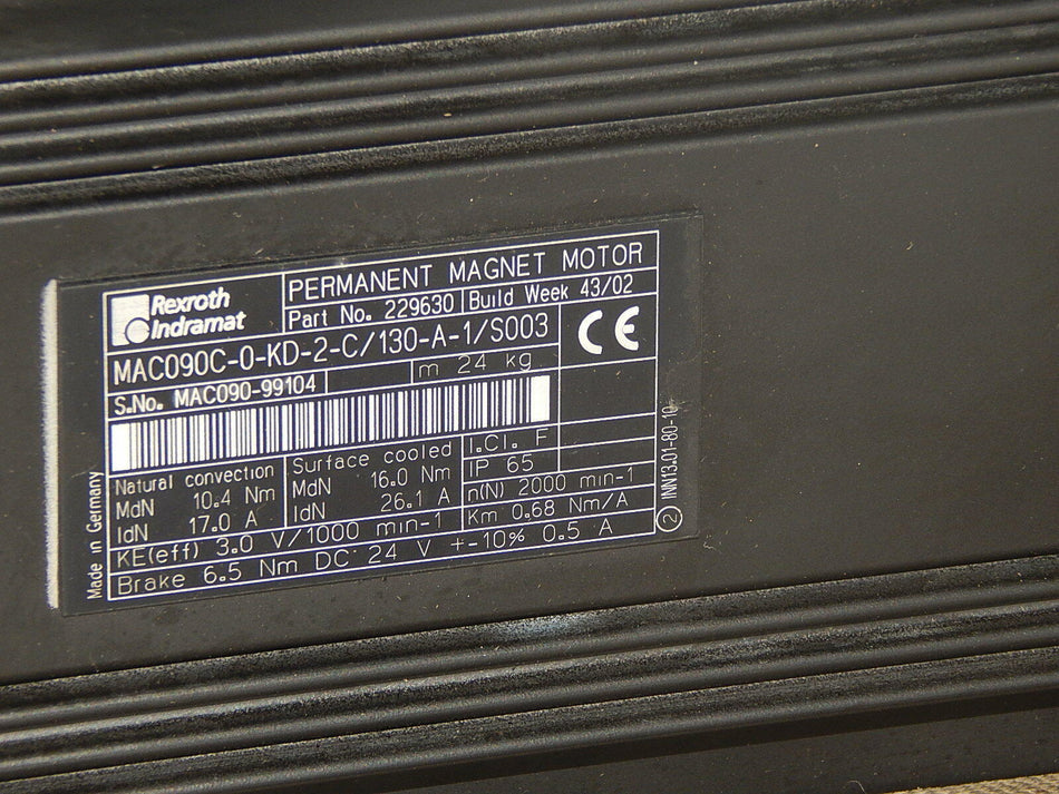 Rexroth Indramat MAC090C-0-KD-2-C/130-A-1/S003 Servomotor 