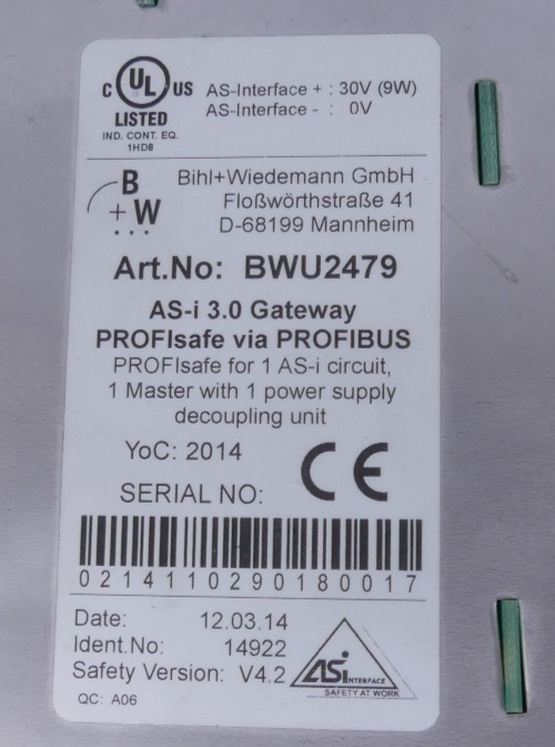 Bihl + Wiedemann AS-i 3.0 Gateway RS232 chip card , BWU2479