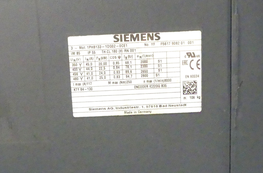 Siemens  1PH8133-1DG02-0CE1