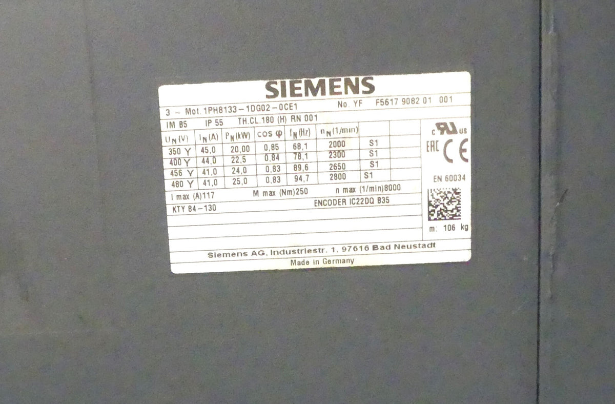 Siemens  1PH8133-1DG02-0CE1