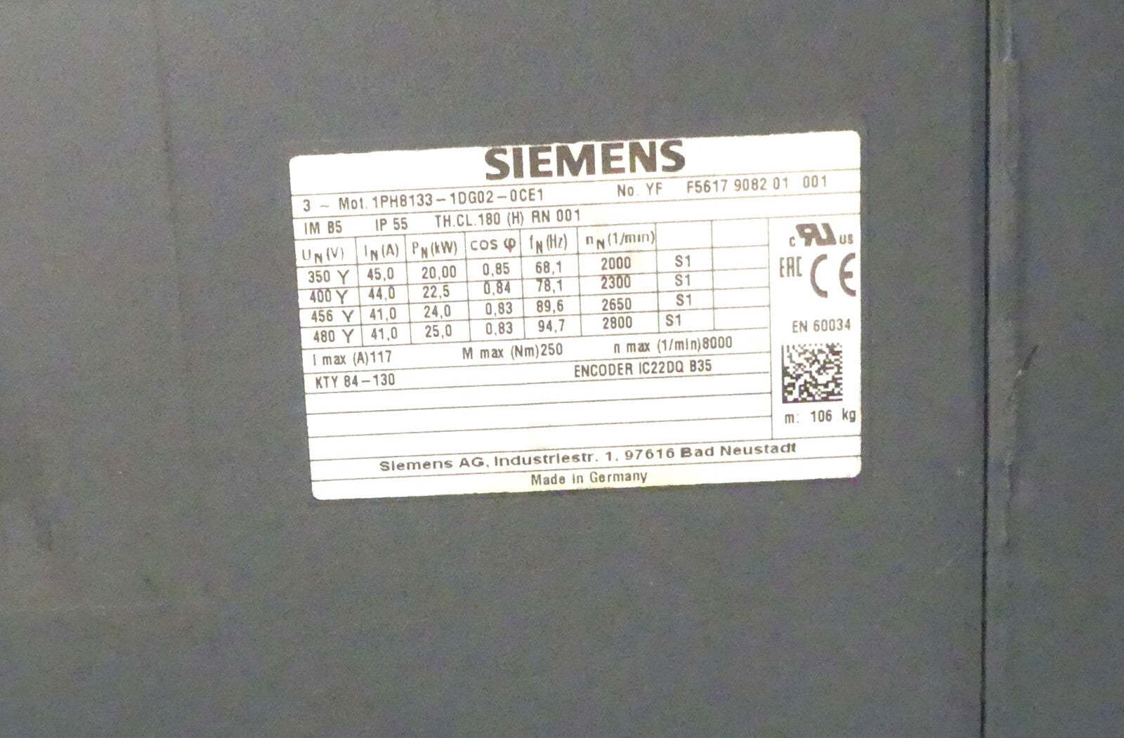 Siemens  1PH8133-1DG02-0CE1